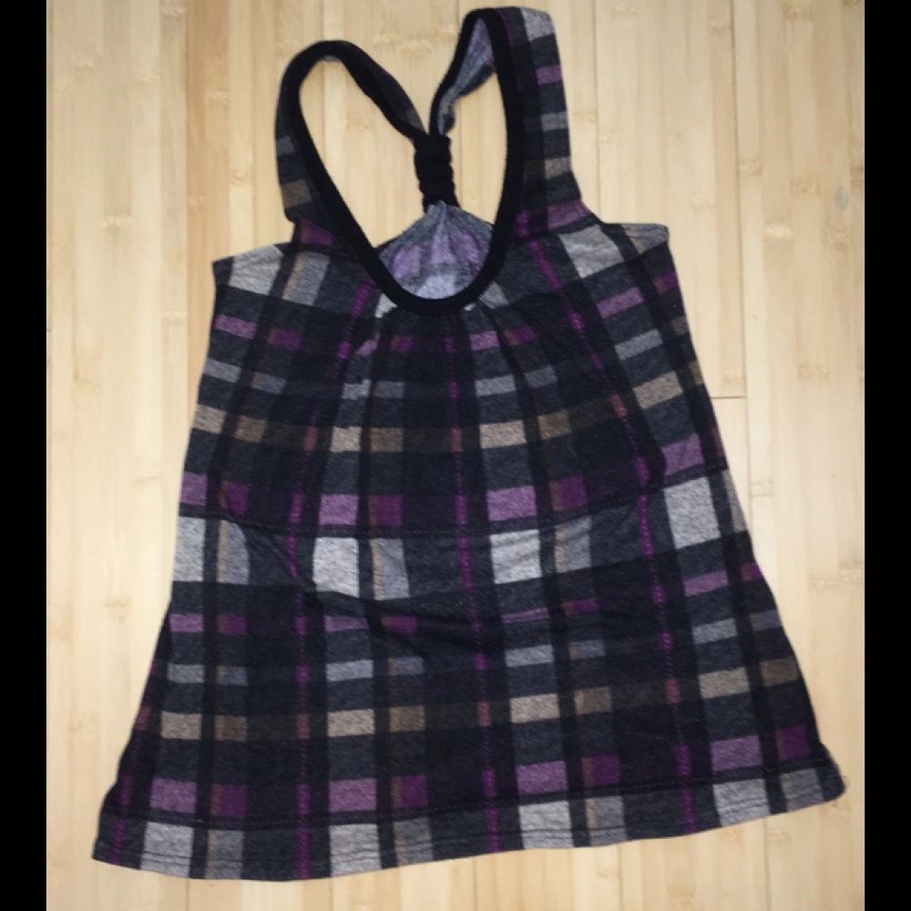 Retro 5.7.9 Plum Purple Plaid Racerback Tank Top